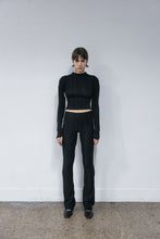 Load image into Gallery viewer, Asymmetric Full Suture Flare Pants Black
