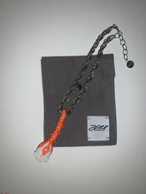 Load image into Gallery viewer, Beaded Flower Necklace Orange &amp; White
